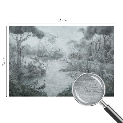 Papel mural con patrón decorativo con un paisaje natural