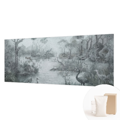Papel mural con patrón decorativo con un paisaje natural