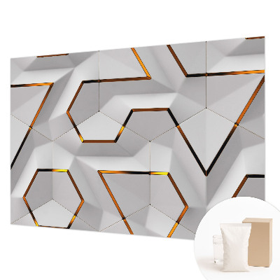Mural decorativo con diseño de geometría moderna