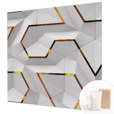 Mural decorativo con diseño de geometría moderna