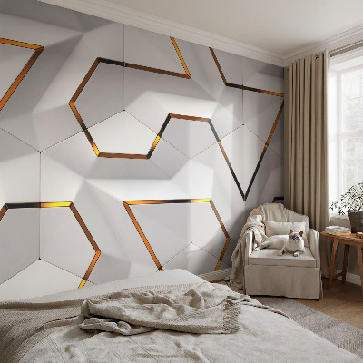 Mural decorativo con diseño de geometría moderna