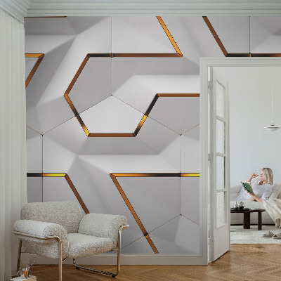 Mural decorativo con diseño de geometría moderna