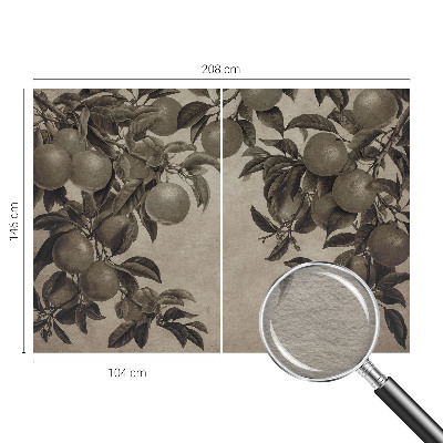 Papel mural texturado decorativo con un patrón de frutas
