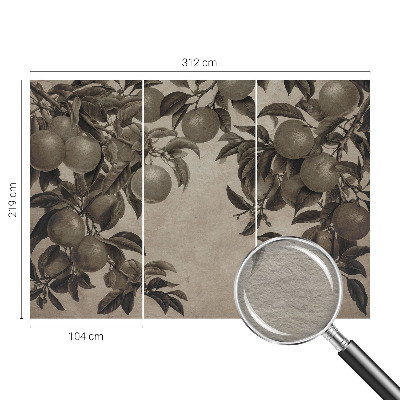 Papel mural texturado decorativo con un patrón de frutas