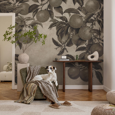 Papel mural texturado decorativo con un patrón de frutas