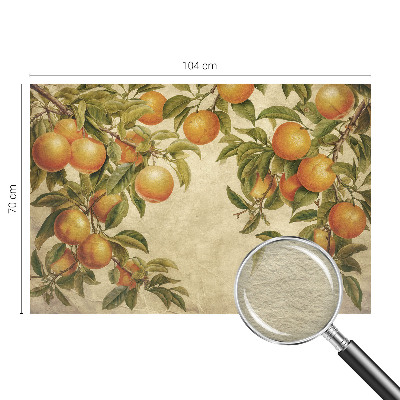 Mural decorativo con diseño de ramas frutales