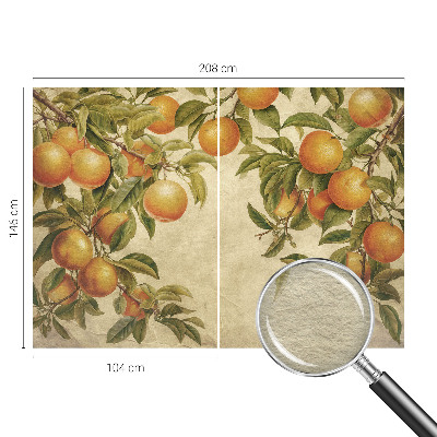 Mural decorativo con diseño de ramas frutales