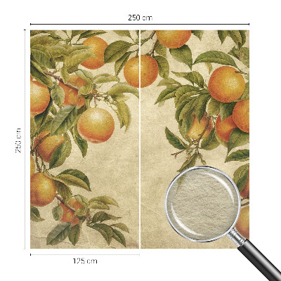 Mural decorativo con diseño de ramas frutales