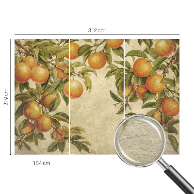 Mural decorativo con diseño de ramas frutales