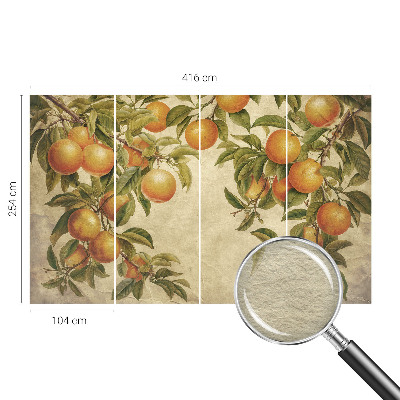 Mural decorativo con diseño de ramas frutales