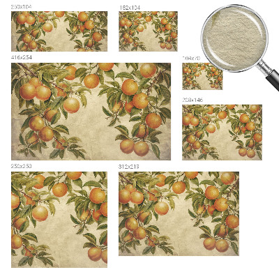 Mural decorativo con diseño de ramas frutales