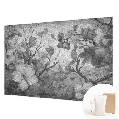 Fotomural decorativo para cabecero de cama con una rama de flor como motivo