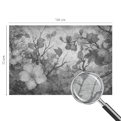 Fotomural decorativo para cabecero de cama con una rama de flor como motivo