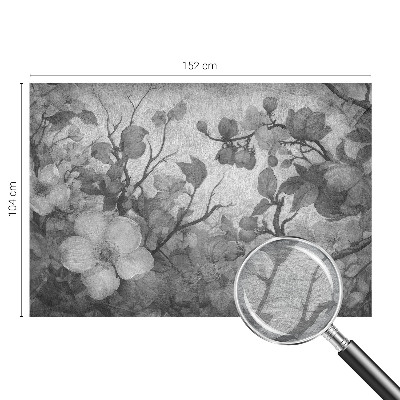 Fotomural decorativo para cabecero de cama con una rama de flor como motivo