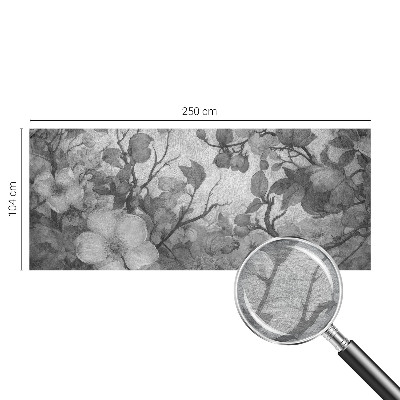 Fotomural decorativo para cabecero de cama con una rama de flor como motivo