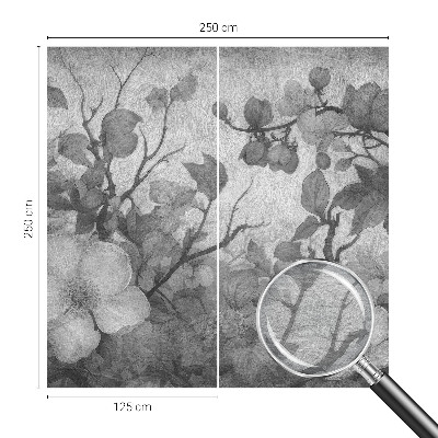 Fotomural decorativo para cabecero de cama con una rama de flor como motivo
