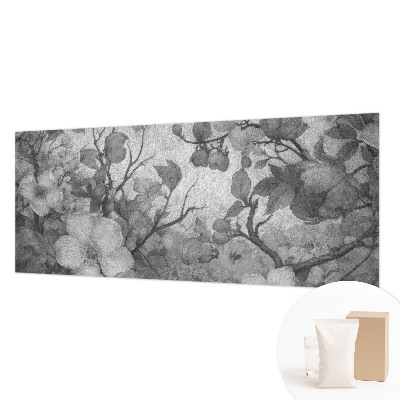 Fotomural decorativo para cabecero de cama con una rama de flor como motivo