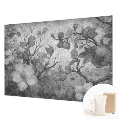 Fotomural decorativo para cabecero de cama con una rama de flor como motivo