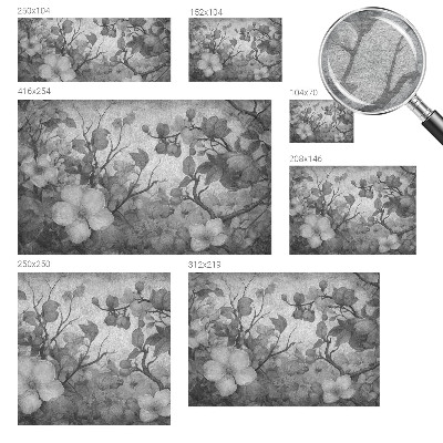 Fotomural decorativo para cabecero de cama con una rama de flor como motivo