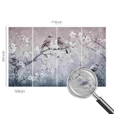 Papel mural con patrón decorativo con un motivo de naturaleza sutil