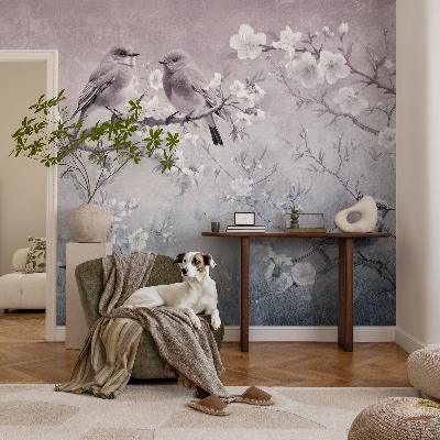 Papel mural con patrón decorativo con un motivo de naturaleza sutil