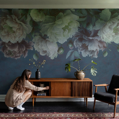 Papel mural texturado decorativo con diseño de elegancia floral