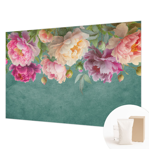Papel mural texturado decorativo con motivo floral elegante