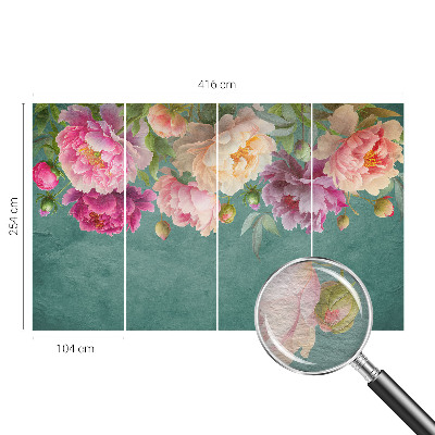 Papel mural texturado decorativo con motivo floral elegante