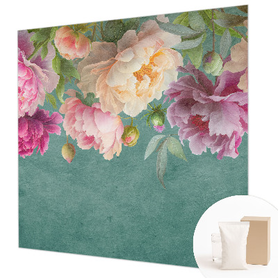 Papel mural texturado decorativo con motivo floral elegante