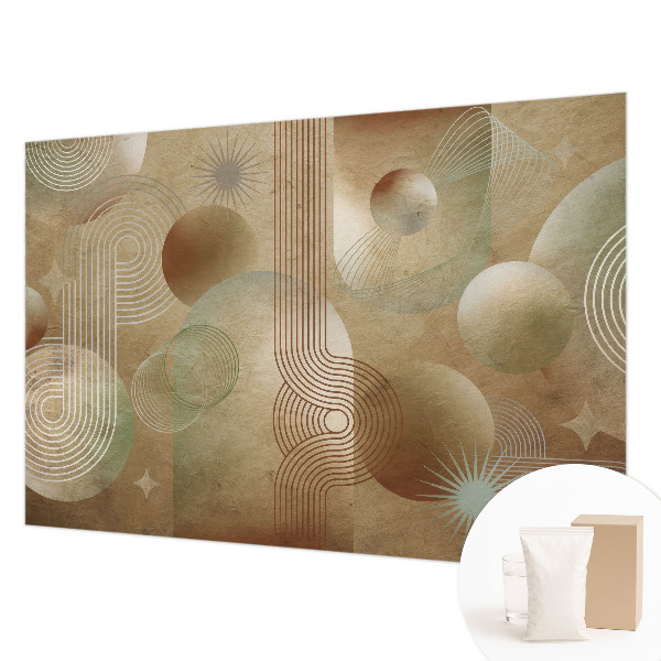 Mural decorativo con patrón geométrico