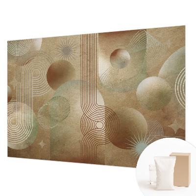 Mural decorativo con patrón geométrico