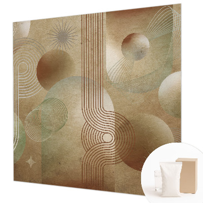 Mural decorativo con patrón geométrico