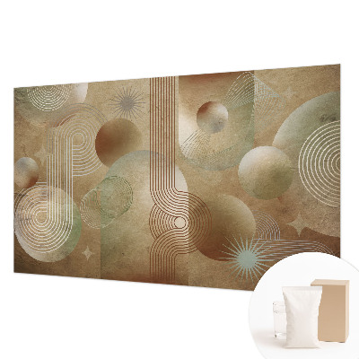Mural decorativo con patrón geométrico