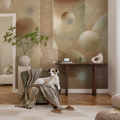 Mural decorativo con patrón geométrico