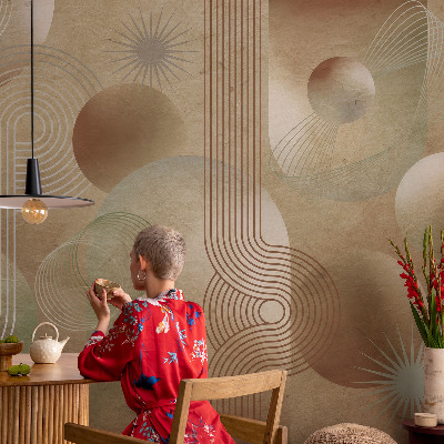 Mural decorativo con patrón geométrico