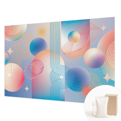 Papel mural con patrón decorativo con un diseño de abstracción colorida