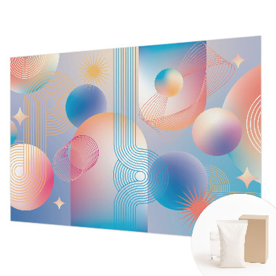 Papel mural con patrón decorativo con un diseño de abstracción colorida