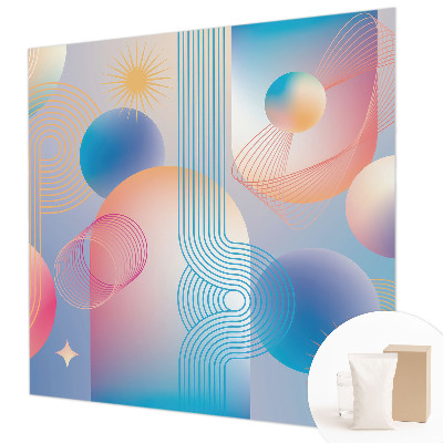 Papel mural con patrón decorativo con un diseño de abstracción colorida