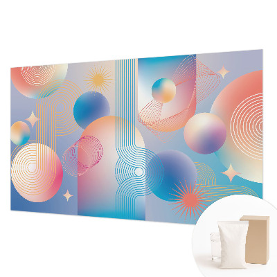 Papel mural con patrón decorativo con un diseño de abstracción colorida