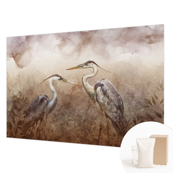 Fotomural decorativo para cabecero de cama con diseño de aves elegantes