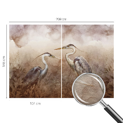 Fotomural decorativo para cabecero de cama con diseño de aves elegantes