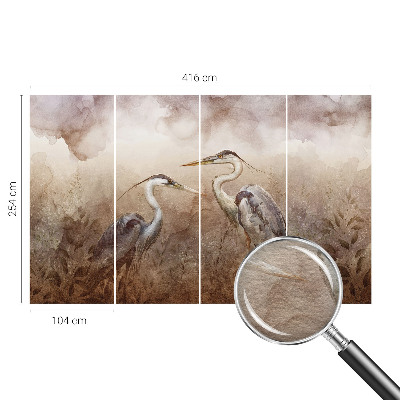 Fotomural decorativo para cabecero de cama con diseño de aves elegantes