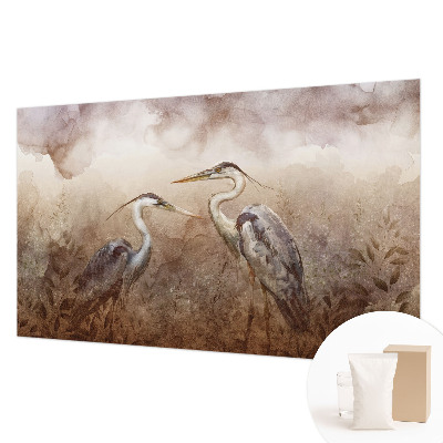 Fotomural decorativo para cabecero de cama con diseño de aves elegantes