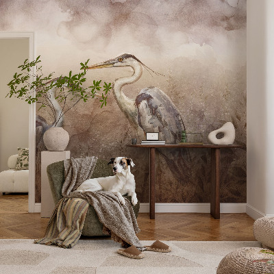 Fotomural decorativo para cabecero de cama con diseño de aves elegantes