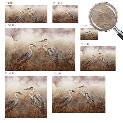 Fotomural decorativo para cabecero de cama con diseño de aves elegantes