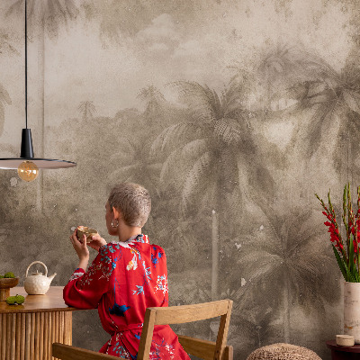 Papel mural texturado decorativo con un paisaje exótico