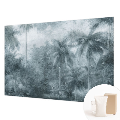 Mural decorativo con motivo de vegetación tropical