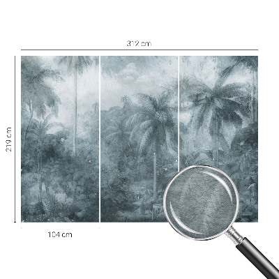 Mural decorativo con motivo de vegetación tropical