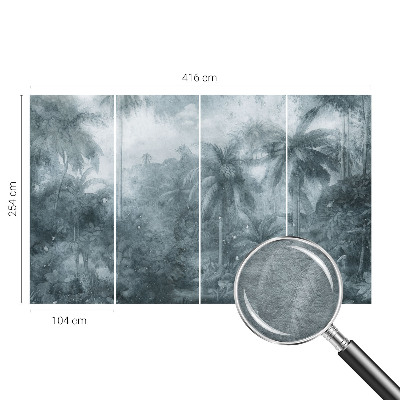 Mural decorativo con motivo de vegetación tropical