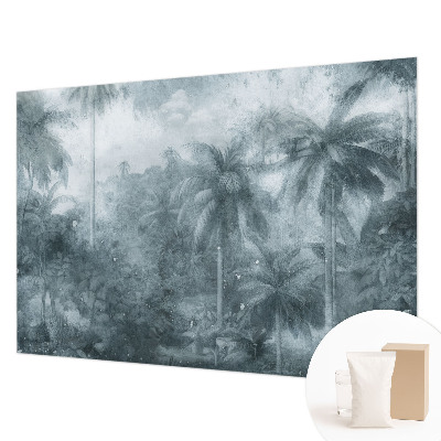 Mural decorativo con motivo de vegetación tropical